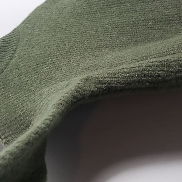 SAKS FIFTH AVENUE 100% Cashmere Wrap Hem Mock Neck Green Sweater Size Medium - Picture 14 of 16